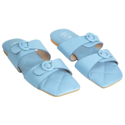 Stella Pastel Flat Sandal-Sky Blue